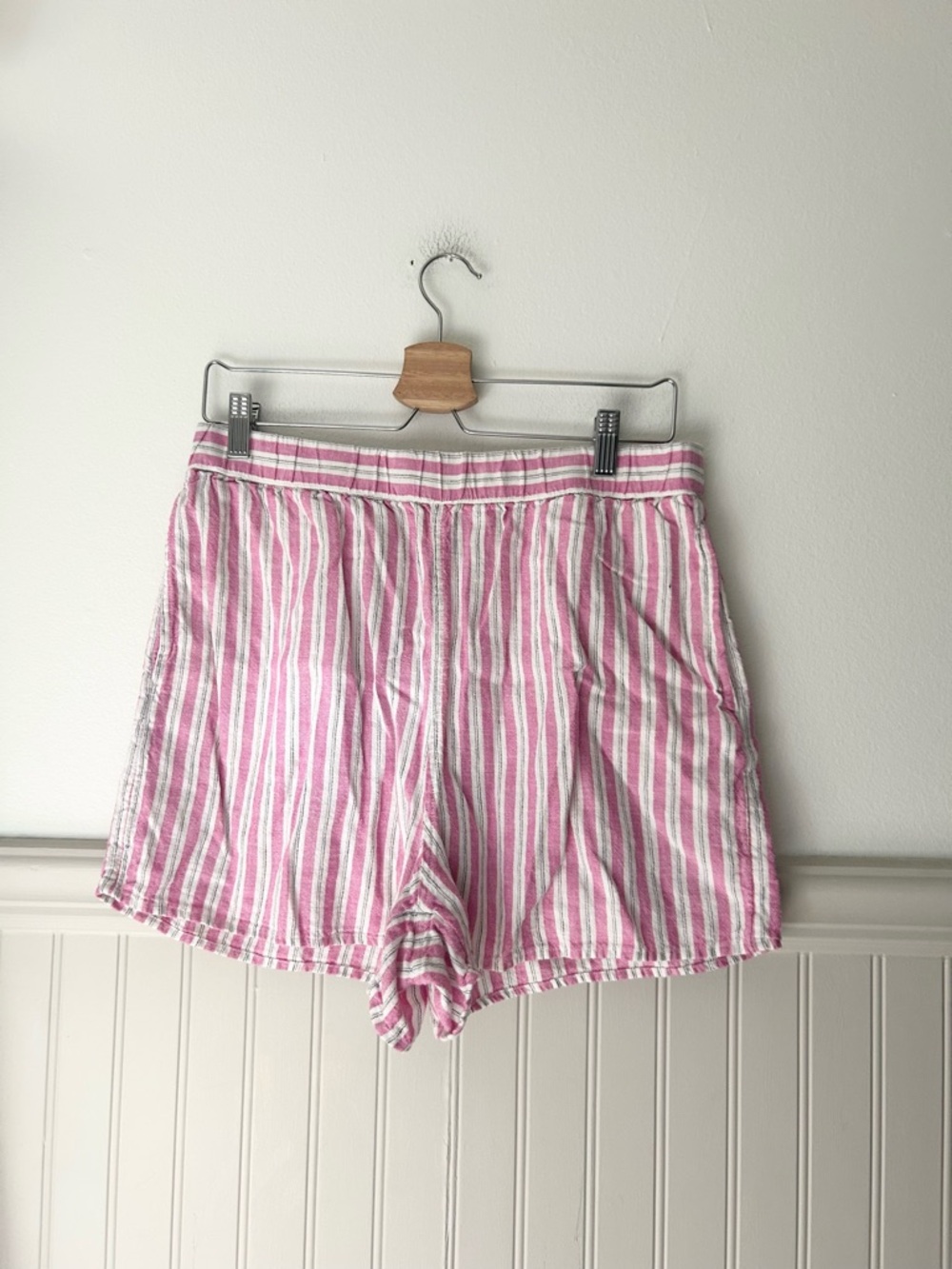 Universal Thread Pink and White Striped High Waist Shorts